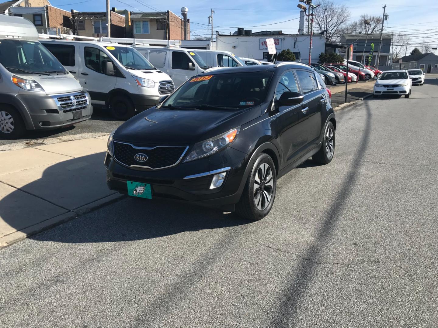 2012 Black /Black Kia Sportage EX (KNDPCCA62C7) with an 2.0 V4 engine, Automatic transmission, located at 577 Chester Pike, Prospect Park, PA, 19076, (610) 237-1015, 39.886154, -75.302338 - Photo#2